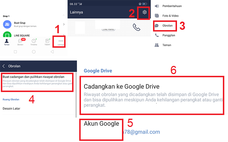 Cara Mencadangkan Line